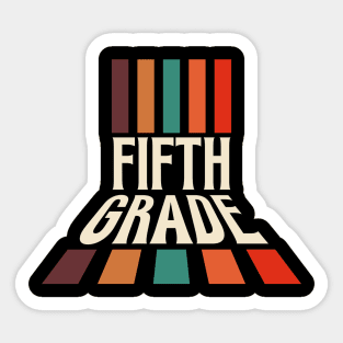 Retro 5th Grade Teacher Sticker